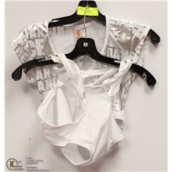 WHITE & SILVER DANCE TOP & BOTTOMS - SZ MED/LAR