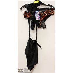 2 PC BLACK TOP & RED SEQUENCE SET - SIZE MED/LAR