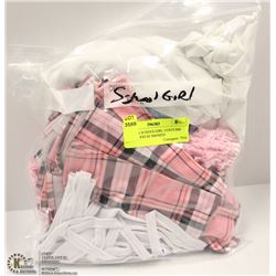 4 PC PINK SCHOOLGIRL COSTUME WITH /HOOD SZ SM/MED