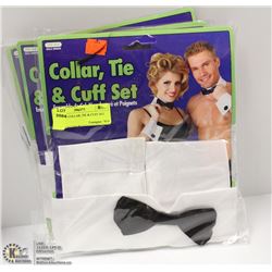 LOT OF 3 COLLAR, TIE & CUFF SET