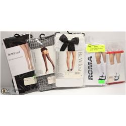 BUNDLE OF 5 LADIES ASSORTED STOCKINGS - ONE SIZE