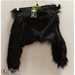 SHORT BLACK FUZZY HAT