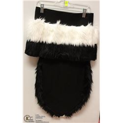 SKUNK FUZZY MINI SKIRT WITH LONG TAIL - SIZE SMALL