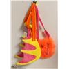 Image 1 : YELLOW  & PINK DRAGON WINGS & FLUFFY PURSE