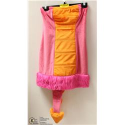 FUZZY PINK DRAGON DRESS COSTUME - SIZE SMALL