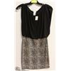 Image 1 : LADIES BLACK & SILVER LEOPARD PRINT DRESS - SZ MED