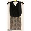 Image 1 : LADIES BLACK & SILVER LEOPARD PRINT DRESS - SZ MED