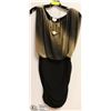 Image 1 : LADIES BLK&GLD BALLOON TOP DRESS - SIZE 2XL