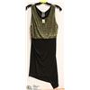 Image 1 : LADIES BLK/GOLD SHIMMER SLEEVELESS DRESS - SZ MED