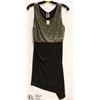 Image 1 : LADIES BLK/GOLD SHIMMER SLEEVELESS DRESS - SZ MED