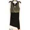 Image 1 : LADIES BLK/GOLD SHIMMER SLEEVELESS DRESS - SZ LRG