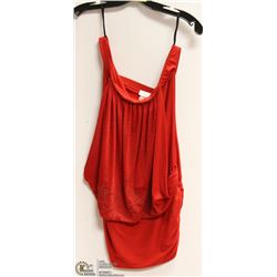 LADIES RED BEADED MINI DRESS - SIZE 3XL