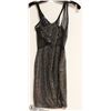 Image 1 : LADIES BLK/SLVR SHIMMER SLEEVELESS DRESS - SZ LRG