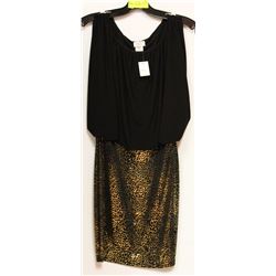 BLACK & GOLD LEOPARD PRINT DRESS SIZE MEDIUM