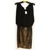Image 1 : BLACK & GOLD LEOPARD PRINT DRESS SIZE MEDIUM