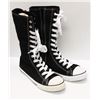 Image 1 : BLACK CANVAS MID CALF HIGH TOP - SIZE 6.5