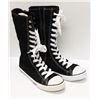 Image 1 : BLACK CANVAS MID CALF HIGH TOP - SIZE 10