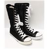Image 1 : BLACK CANVAS MID CALF HIGH TOP - SIZE 9