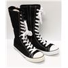 Image 1 : BLACK CANVAS MID CALF HIGH TOP - SIZE 8