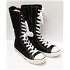 Image 1 : BLACK CANVAS MID CALF HIGH TOP - SIZE 5.5