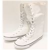 Image 1 : WHITE CANVAS MID CALF HIGH TOP - SIZE 8