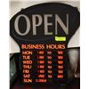 Image 1 : NEON OPEN BUSINESS SIGN W/HOURS & DAYS 23" X 20"