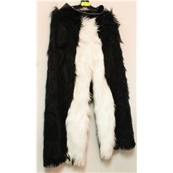 MENS FUZZY BLACK AND WHITE LONG PANTS