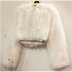 WHITE BOLARO FUZZY JACKET - SM/MED