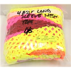 LOT OF 4 ASSORTED LONG SLEEVE MESH TOPS - ONE SIZE