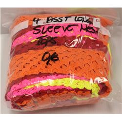 LOT OF 4 ASSORTED LONG SLEEVE MESH TOPS - ONE SIZE