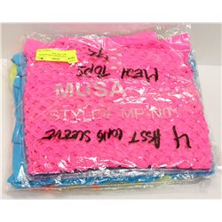 LOT OF 4 ASSORTED LONG SLEEVE MESH TOPS - ONE SIZE