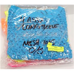 LOT OF 4 ASSORTED LONG SLEEVE MESH TOPS - ONE SIZE