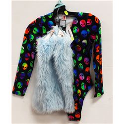 LACE UP FRONT ALIEN ROMPER WITH LEG WARMERS