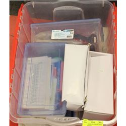 BIN OF ASSORTED STORE & OFFICE SUPPLIES INCL