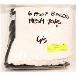 LOT OF 6 ASSORTED BANDO MESH TOPS - ONE SIZE
