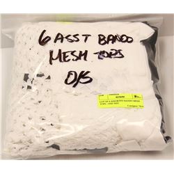 LOT OF 6 ASSORTED BANDO MESH TOPS - ONE SIZE