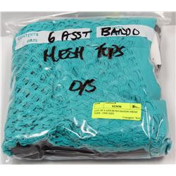 LOT OF 6 ASSORTED BANDO MESH TOPS - ONE SIZE