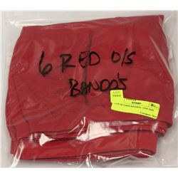 LOT OF 6 RED BANDOS - ONE SIZE