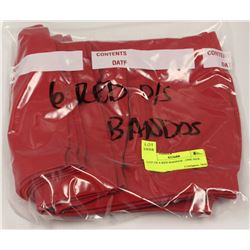 LOT OF 6 RED BANDOS - ONE SIZE