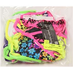 LOT OF 5 ASSORTED BATHING SUIT TOPS - ONE SIZE