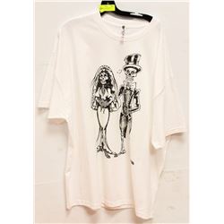 WHITE MENS "CORPSE BRIDE & GROOM" TSHIRT - SZ 3XL