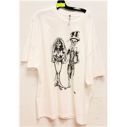 WHITE MENS "CORPSE BRIDE & GROOM" TSHIRT - SZ 3XL