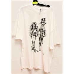 WHITE MENS "CORPSE BRIDE & GROOM" TSHIRT - SZ 2XL