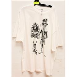 WHITE MENS "CORPSE BRIDE & GROOM" TSHIRT - SZ 2XL