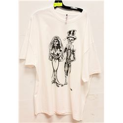 WHITE MENS "CORPSE BRIDE & GROOM" TSHIRT - SIZE XL