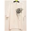 Image 1 : WHITE MENS "FLAMING SKULL" TSHIRT - SIZE 3XL