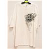 Image 1 : WHITE MENS "FLAMING SKULL" TSHIRT - SIZE 2XL