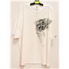 Image 1 : WHITE MENS "FLAMING SKULL" TSHIRT - SIZE XL