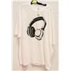 Image 1 : WHITE MENS "HEADPHONES" TSHIRT - SIZE LARGE