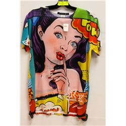 COMIC BOOK GIRL "POW" MENS TSHIRT - SIZE SMALL